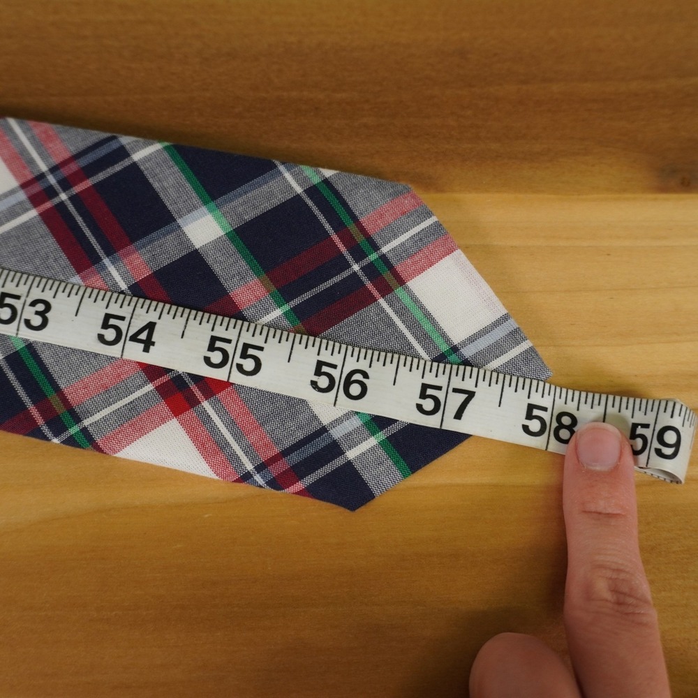 Brooks Brothers 346 Preppy Plaid Red White & Blue Cotton Tie Mens Necktie NWT - Picture 6 of 6